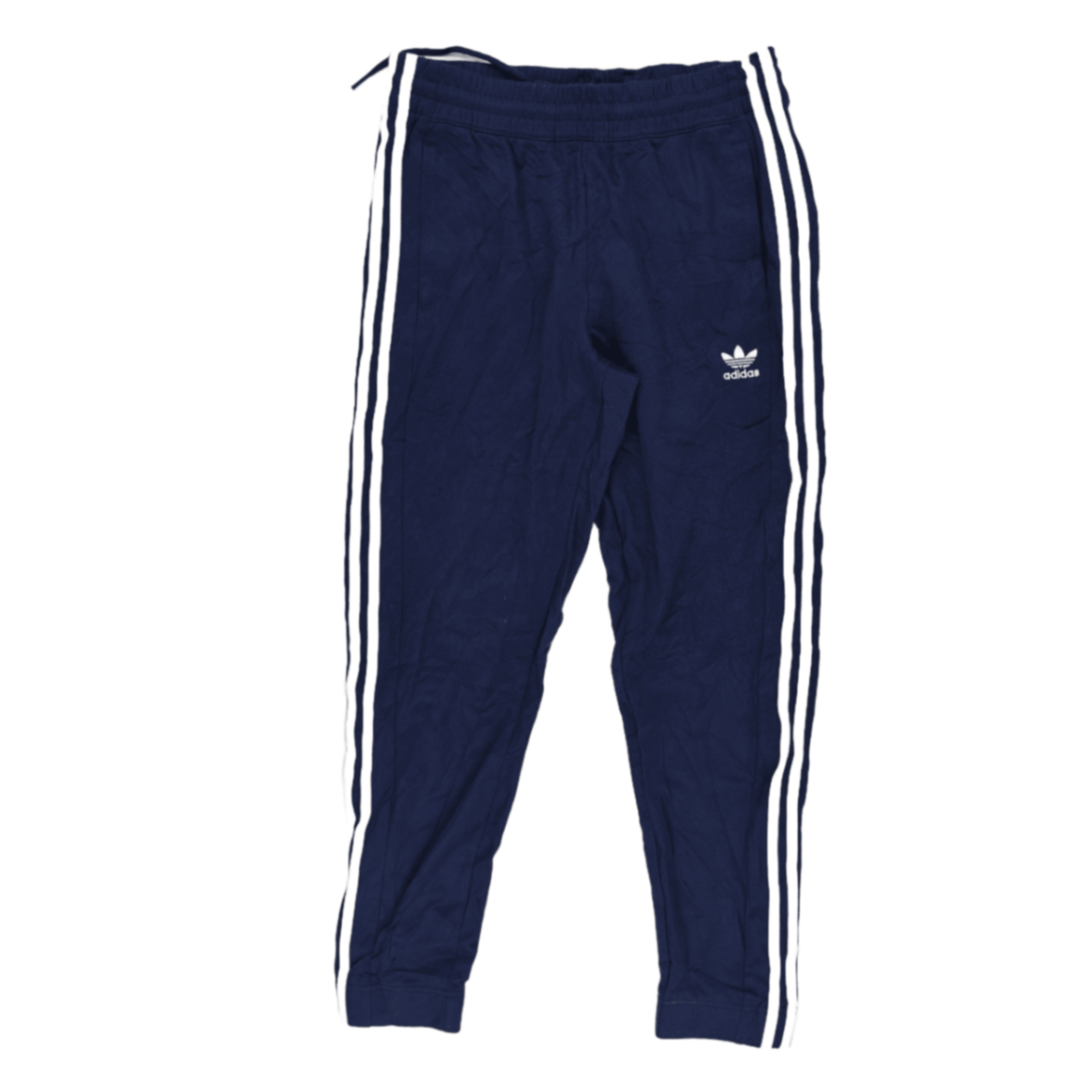 adidas Navy Blue Track Pants Large Polyester for Men 77 cm Inseam 88-94 cm Waist