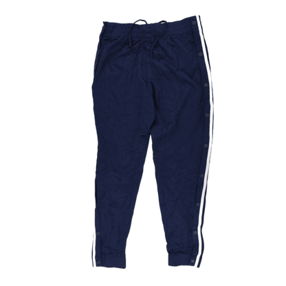 adidas Navy Blue Track Pants Large Polyester for Men 77 cm Inseam 88-94 cm Waist