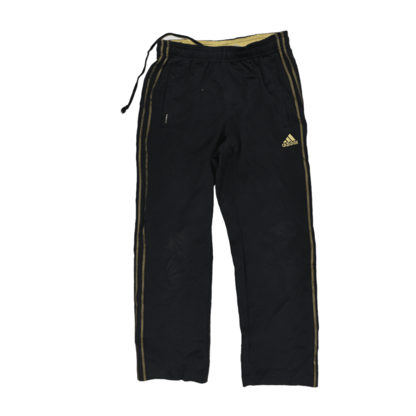 adidas Climalite Black Gold Stripe Track Pants Men Size L 78 cm Inseam 42 cm Waist Polyester