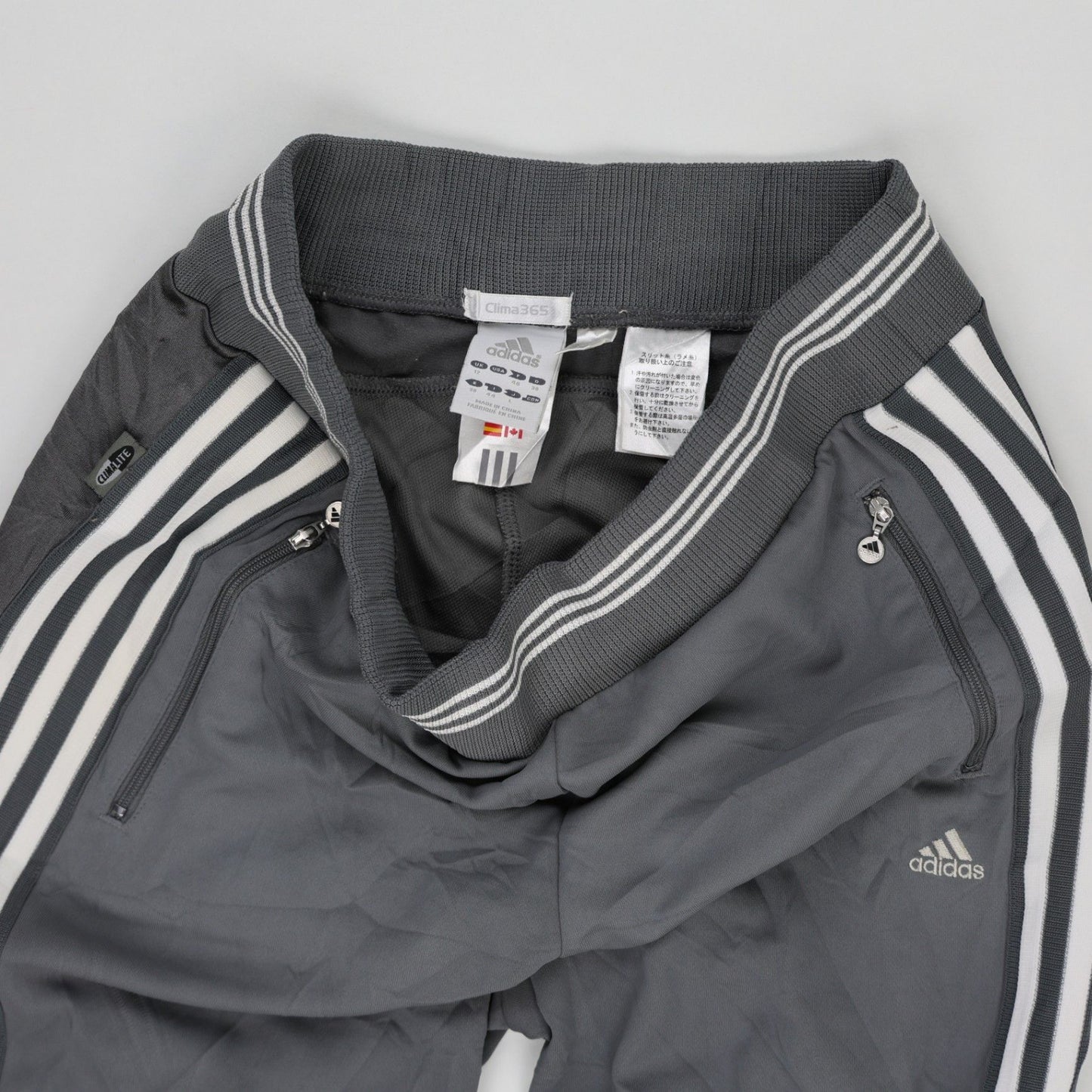 adidas Clima365 Grey Track Pants Mens Medium Polyester Blend Vintage