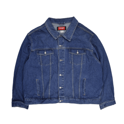 Wrangler Vintage Blue Denim Jacket 4XL Cotton Denim Collared Neckline