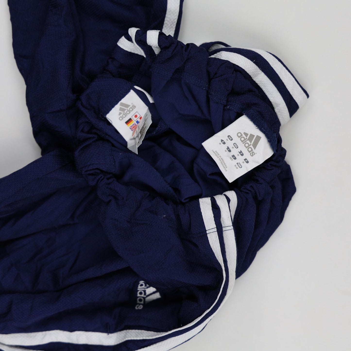 Adidas Vintage Navy Blue Track Pants Medium Polyester 77cm Inseam