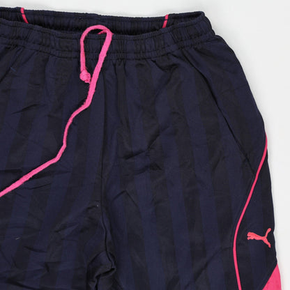 PUMA Navy Blue Pink Stripe Track Pants Size 150 Small Polyester Blend