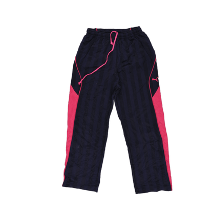 PUMA Navy Blue Pink Stripe Track Pants Size 150 Small Polyester Blend