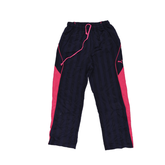 PUMA Navy Blue Pink Stripe Track Pants Size 150 Small Polyester Blend
