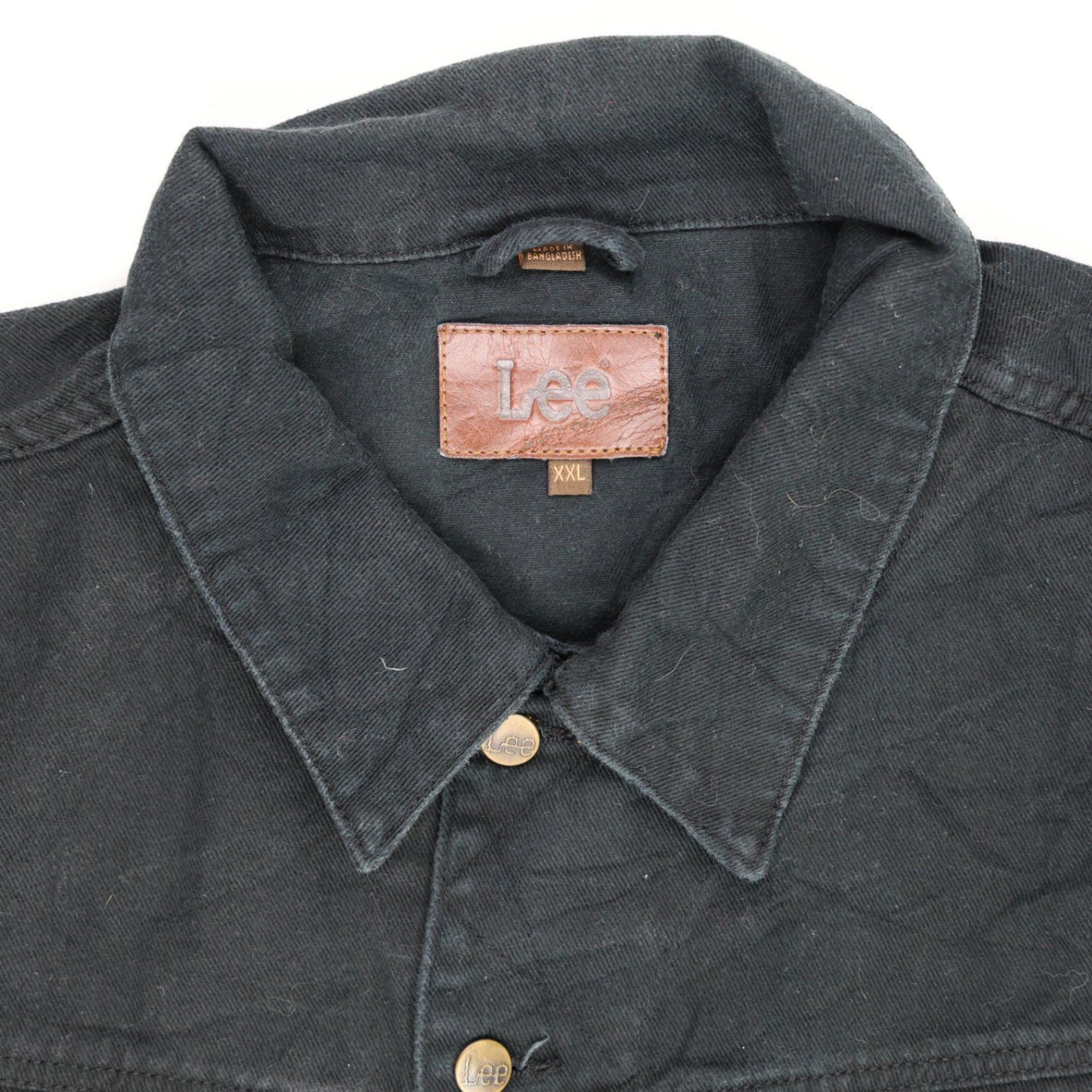 Lee Black Denim Trucker Jacket XXL Cotton Vintage Mens