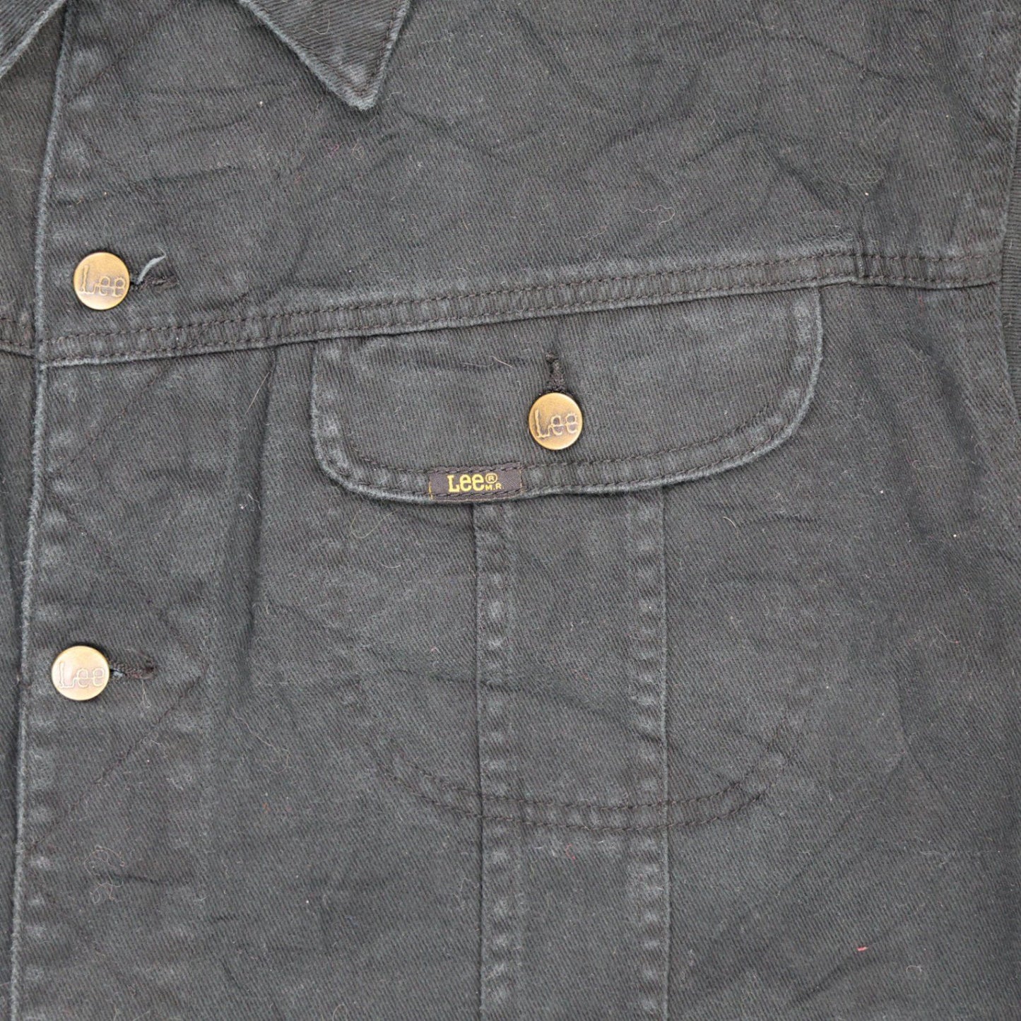 Lee Black Denim Trucker Jacket XXL Cotton Vintage Mens