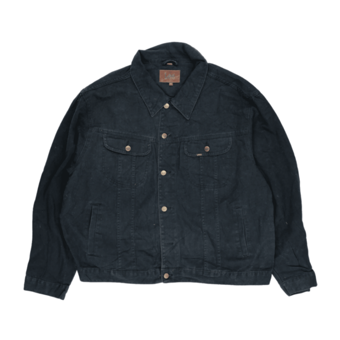 Lee Black Denim Trucker Jacket XXL Cotton Vintage Mens