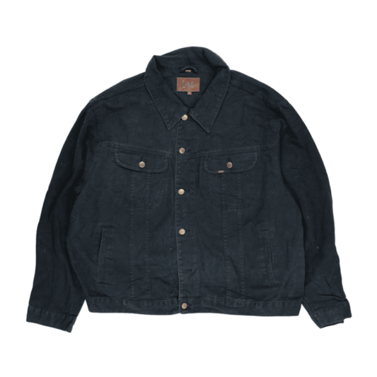 Lee Black Denim Trucker Jacket XXL Cotton Vintage Mens