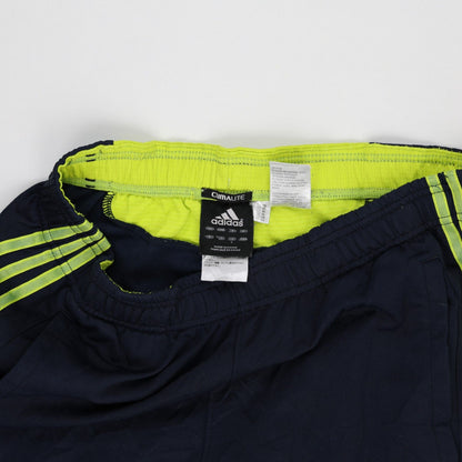 adidas Climalite Navy Neon Green Mens Track Trousers Size Medium Polyester