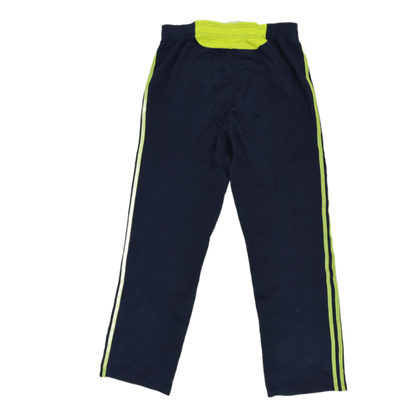 adidas Climalite Navy Neon Green Mens Track Trousers Size Medium Polyester