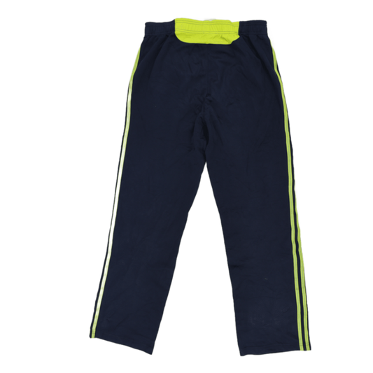 adidas Climalite Navy Neon Green Mens Track Trousers Size Medium Polyester