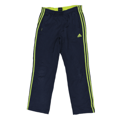 adidas Climalite Navy Neon Green Mens Track Trousers Size Medium Polyester