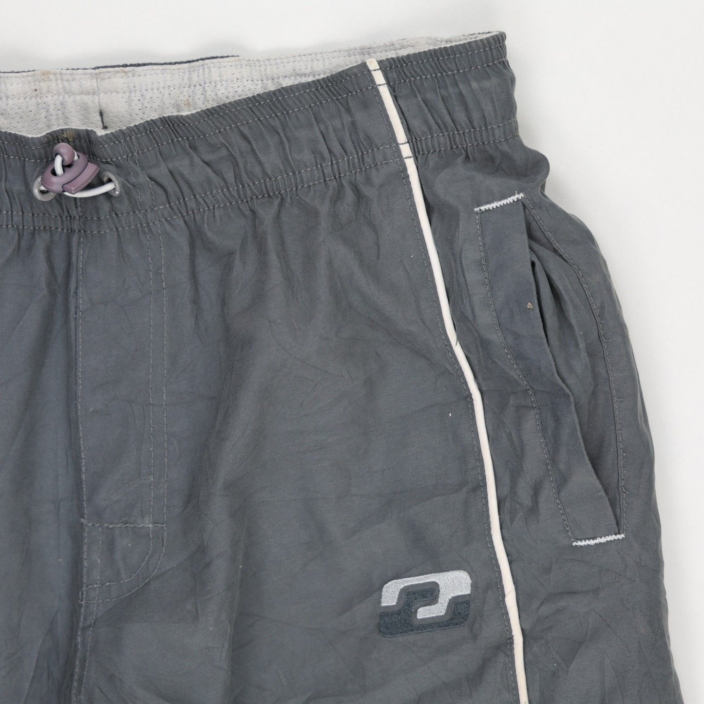 Billabong Grey Track Bottoms Men's Medium Polyester Vintage Trousers 77cm Inseam