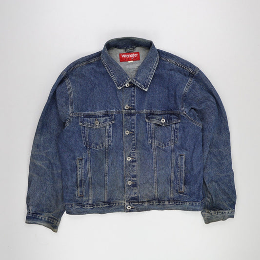 Wrangler Hero Vintage Blue Denim Jacket Men's Large Cotton Western Collared