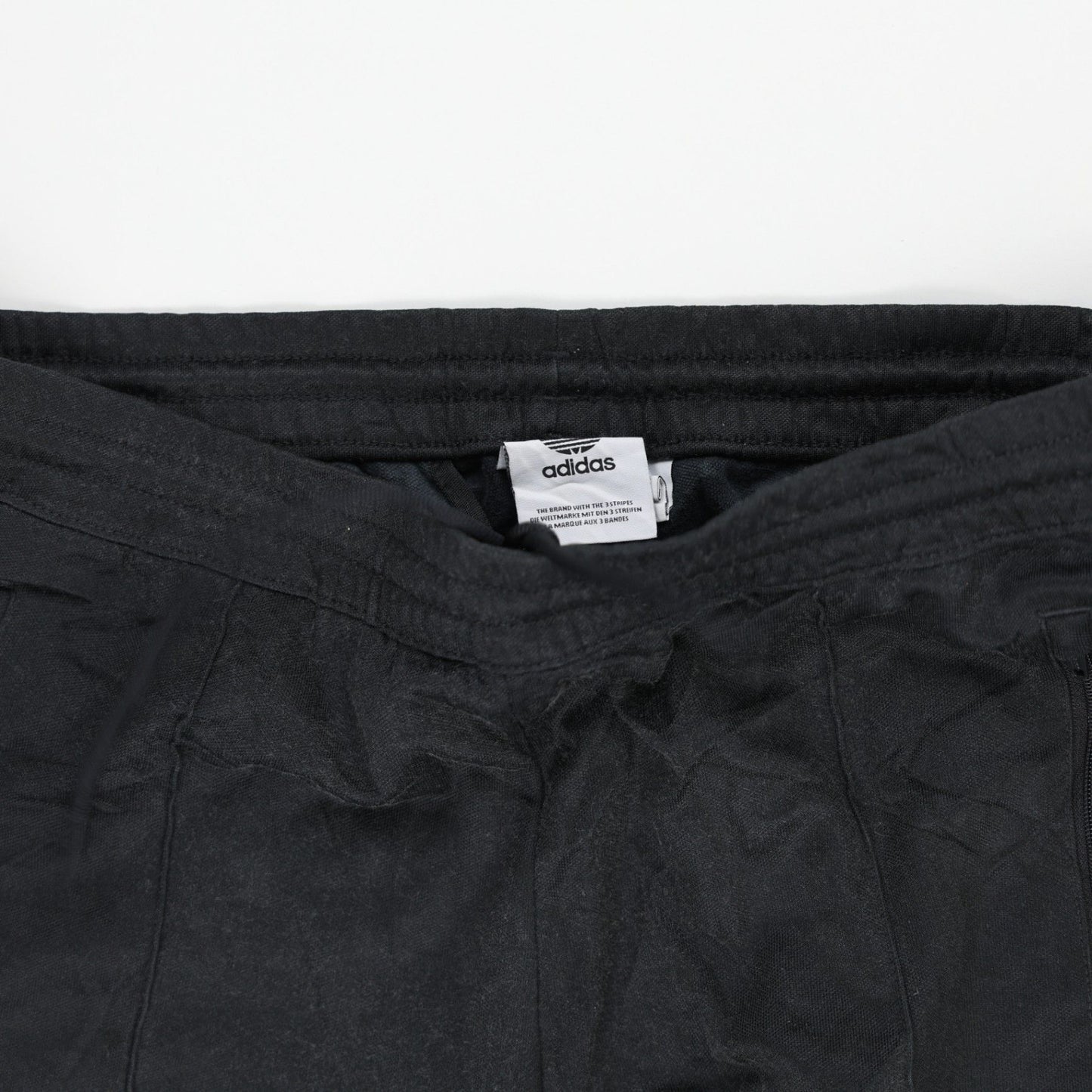 adidas Black Track Pants Medium Polyester Blend Men's 38 Inseam
