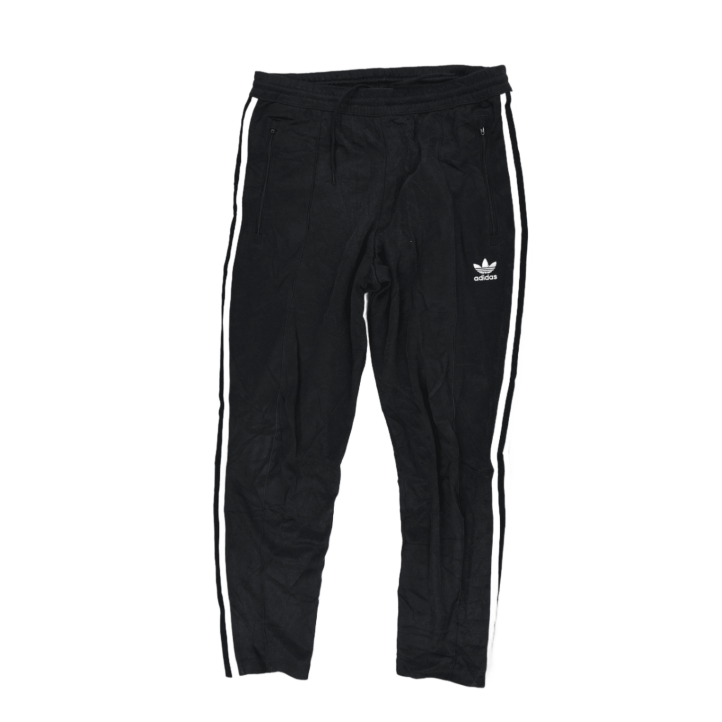 adidas Black Track Pants Medium Polyester Blend Men's 38 Inseam