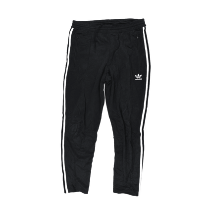 adidas Black Track Pants Medium Polyester Blend Men's 38 Inseam