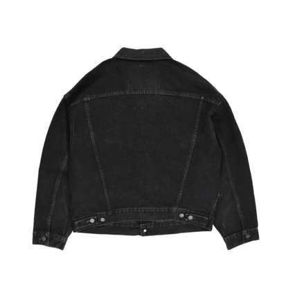 Levi's Black Denim Jacket Large Vintage Cotton Collared Trucker Style