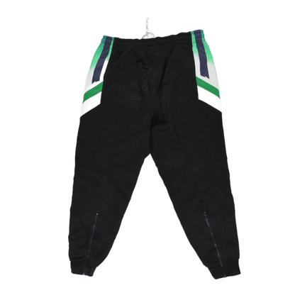 ASICS Vintage Black Track Bottoms Men's Medium 38 Waist 76 Inseam Polyester Joggers