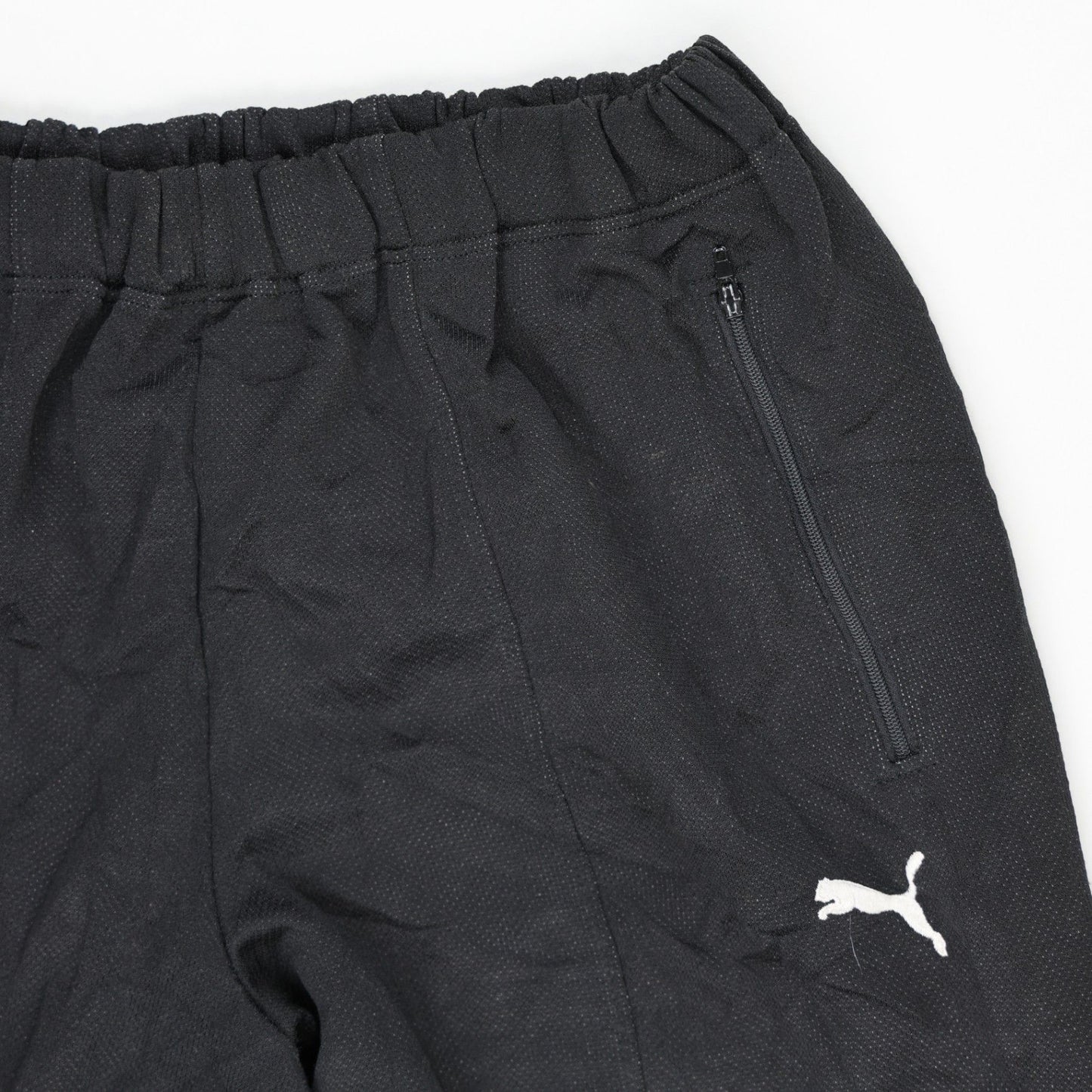 PUMA Black Track Bottoms Men's Medium Polyester Blend 36 Inch Waist 76 cm Inseam
