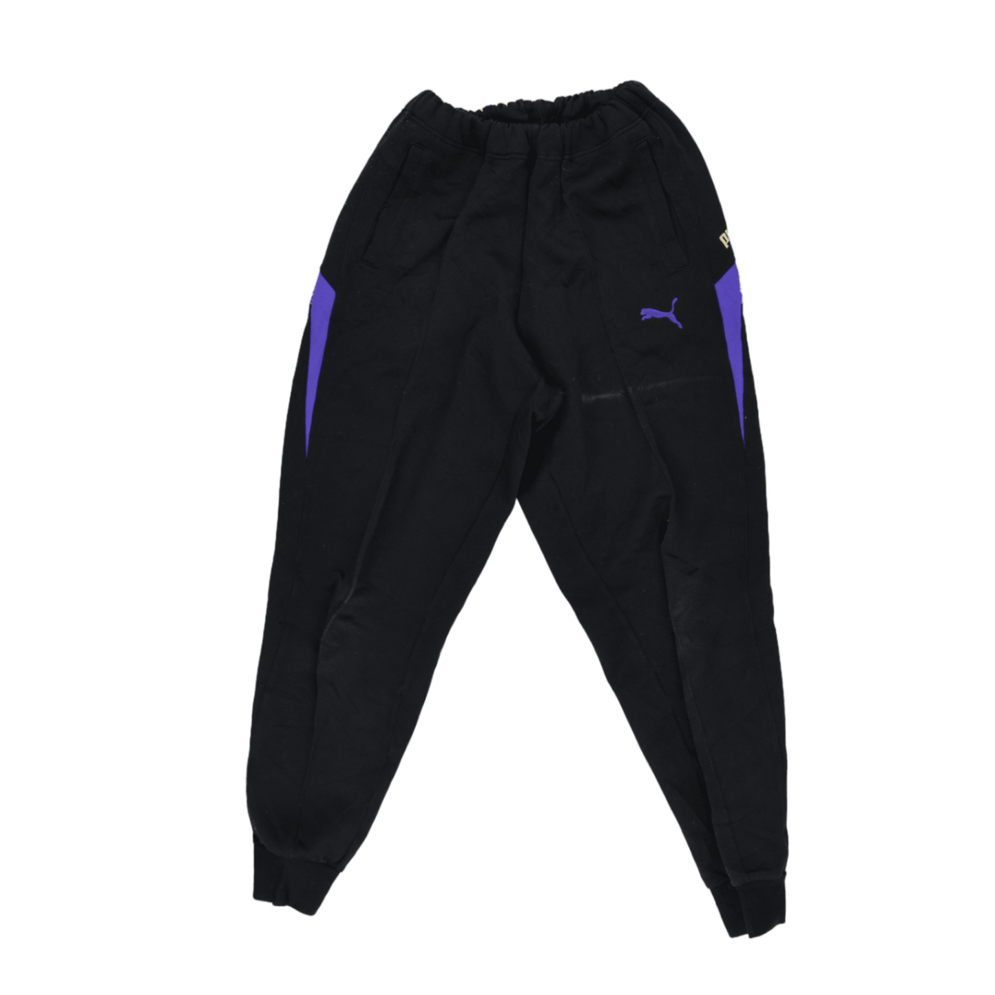 PUMA Vintage Black Purple Track Bottoms Men's Size L 42 Waist 77 Inseam Polyester