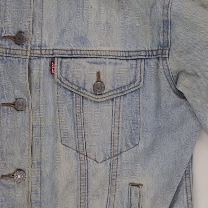Levi's Light Blue Denim Jacket Large 100% Cotton Vintage Men's Collared Coat