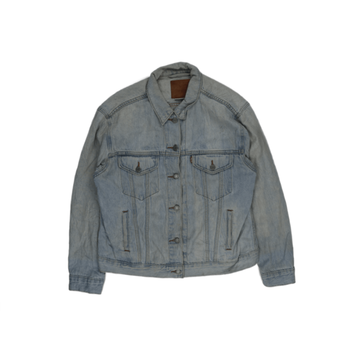 Levi's Light Blue Denim Jacket Large 100% Cotton Vintage Men's Collared Coat