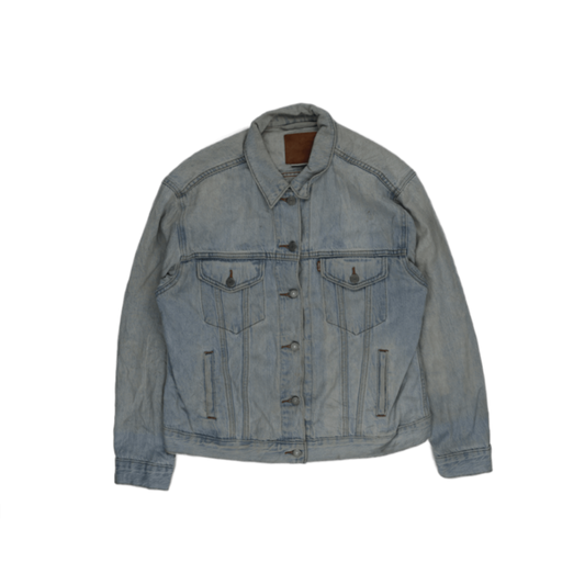 Levi's Light Blue Denim Jacket Large 100% Cotton Vintage Men's Collared Coat