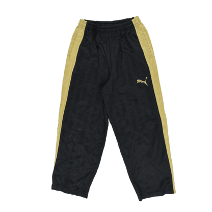 PUMA Vintage Black Gold Track Pants Men Medium Polyester 78 Inseam