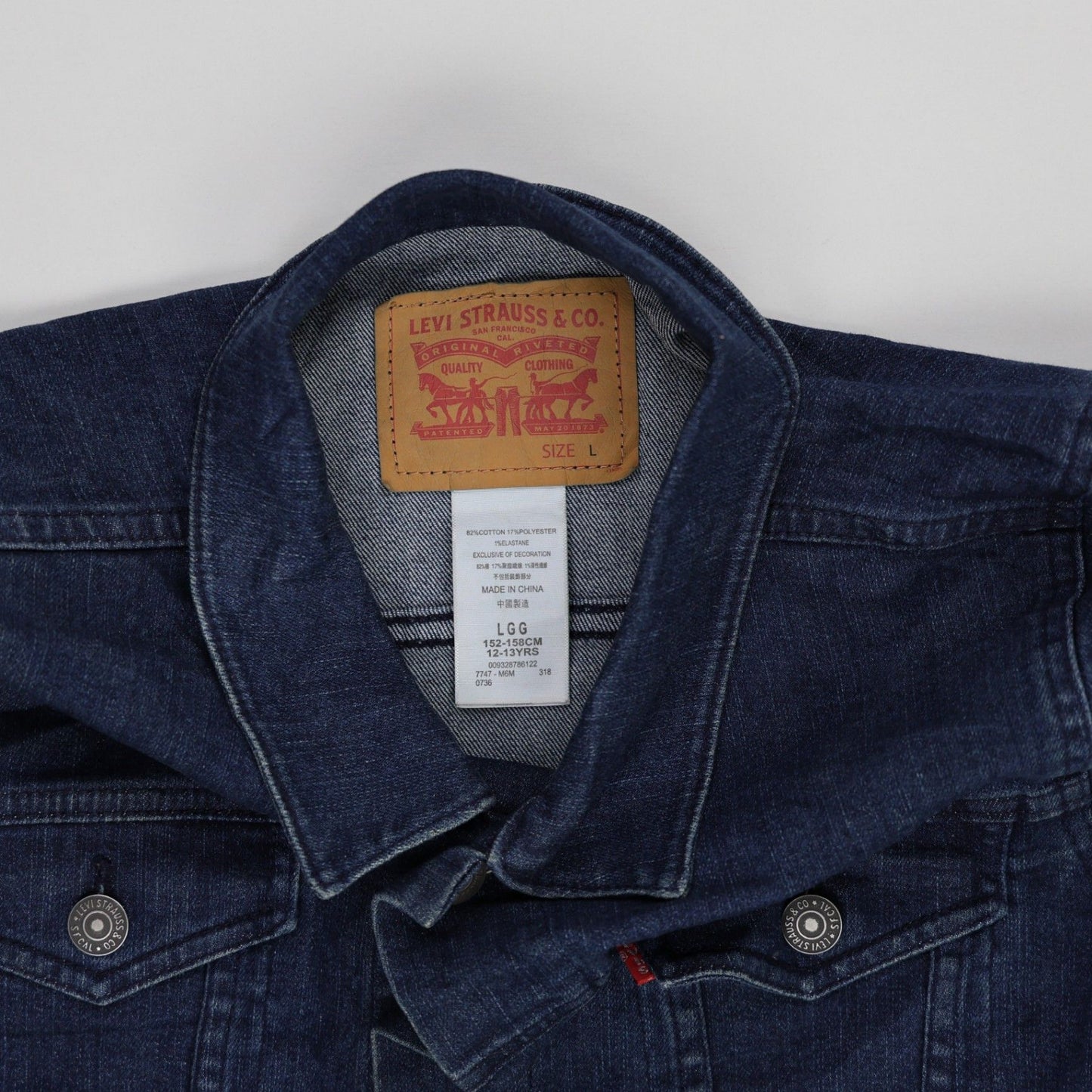 Levi's Strauss & Co Classic Denim Trucker Jacket Indigo Blue Large Cotton