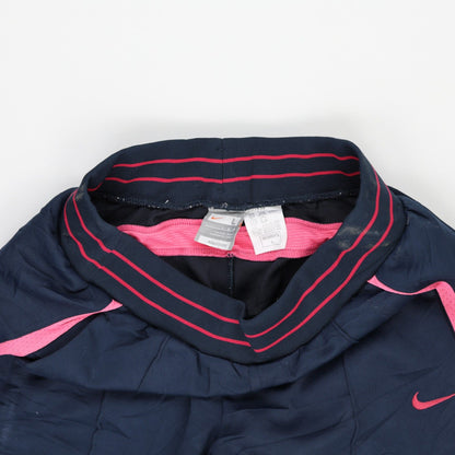 Nike Women's Track Pants Navy Pink Large 77cm Inseam 40cm Waist Polyester