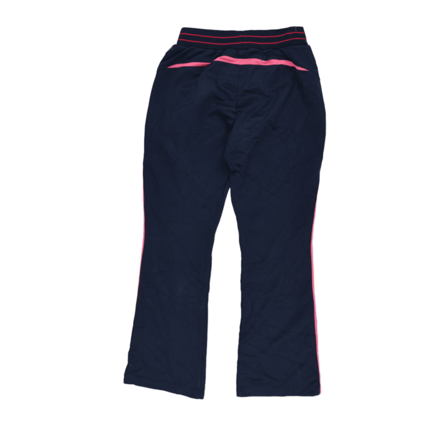Nike Women's Track Pants Navy Pink Large 77cm Inseam 40cm Waist Polyester