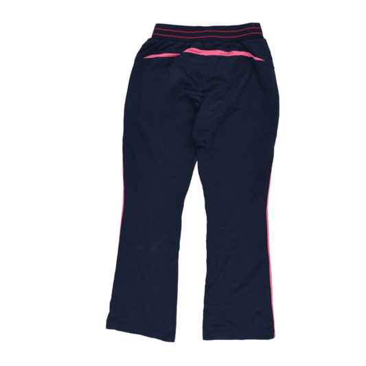 Nike Women's Track Pants Navy Pink Large 77cm Inseam 40cm Waist Polyester
