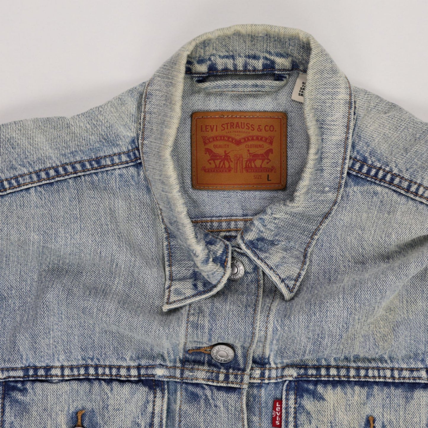 Levi's Vintage Large Light Blue Denim Trucker Jacket Cotton