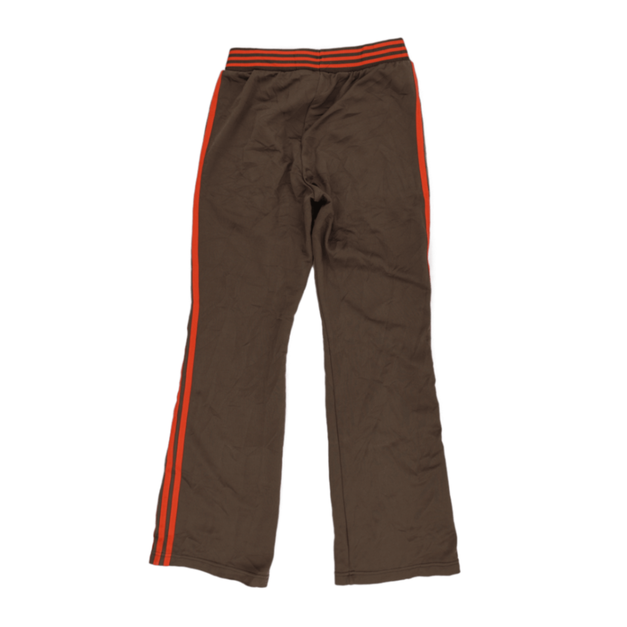 Adidas Vintage Brown Red Stripe Track Pants Large Polyester Cotton Blend