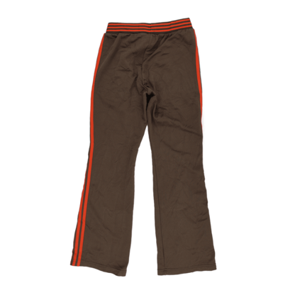 Adidas Vintage Brown Red Stripe Track Pants Large Polyester Cotton Blend