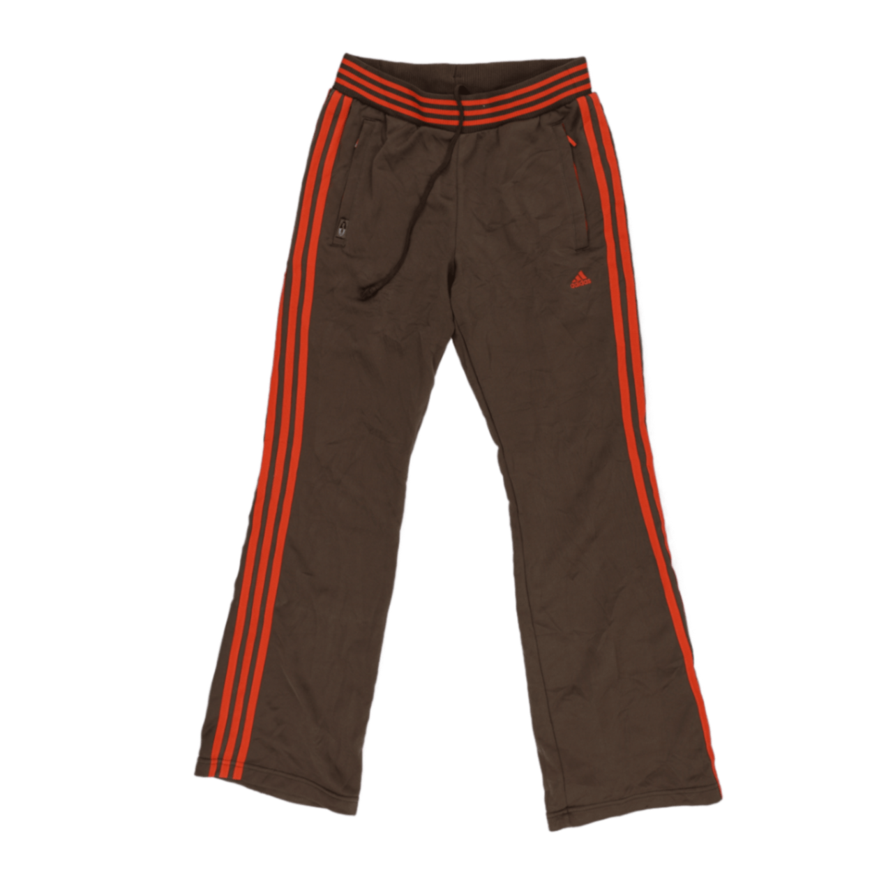 Adidas Vintage Brown Red Stripe Track Pants Large Polyester Cotton Blend