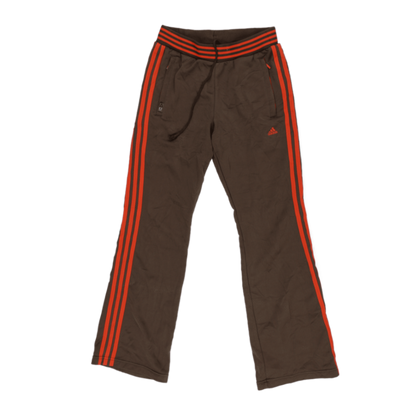 Adidas Vintage Brown Red Stripe Track Pants Large Polyester Cotton Blend