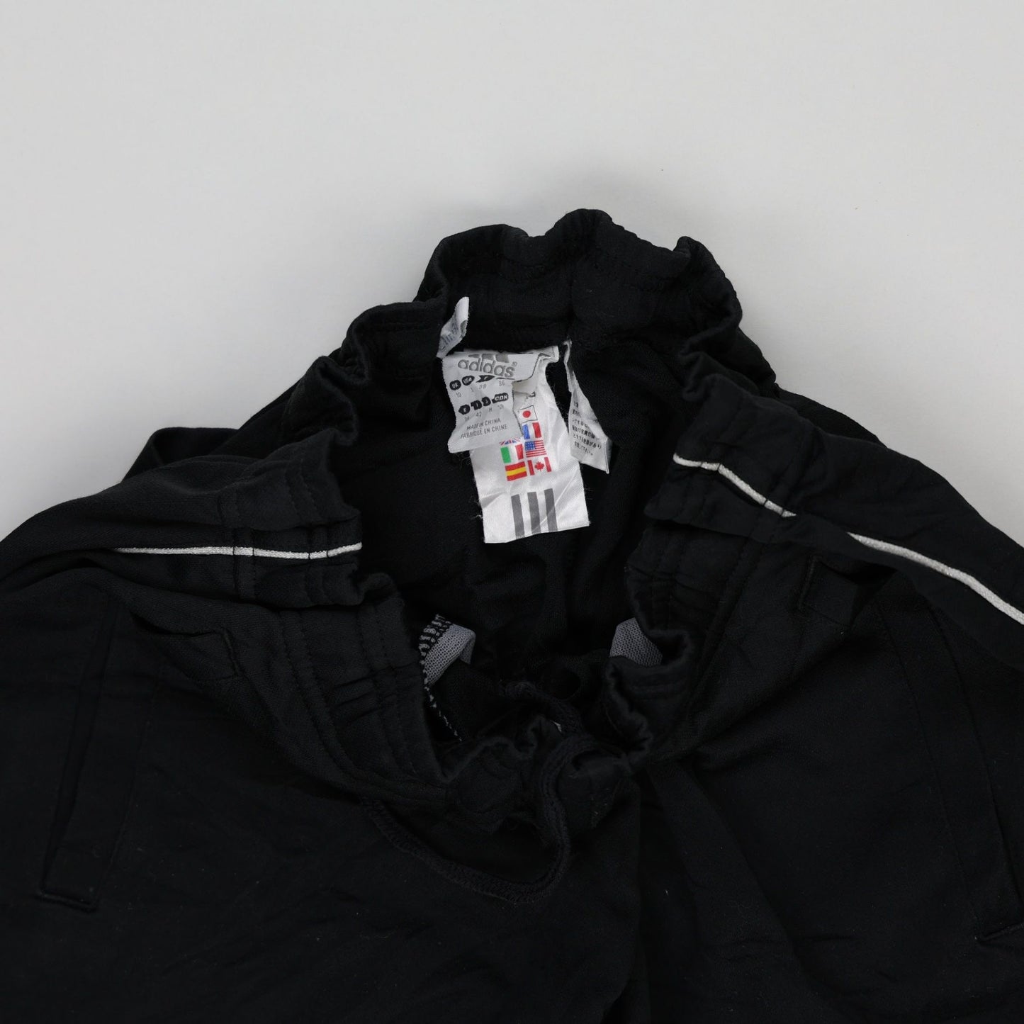 Adidas Black Track Trousers Men's Size L Polyester 80 cm Inseam 40 cm Waist