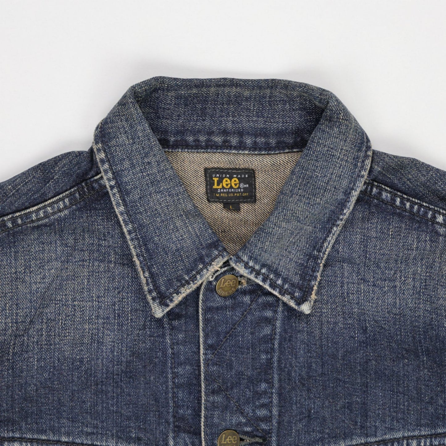 Lee Vintage Blue Denim Trucker Jacket Large Cotton Mens