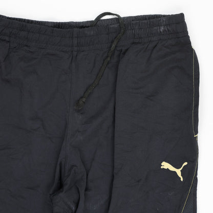 PUMA Black Track Pants Large 76 cm Inseam 40 cm Waist Polyester