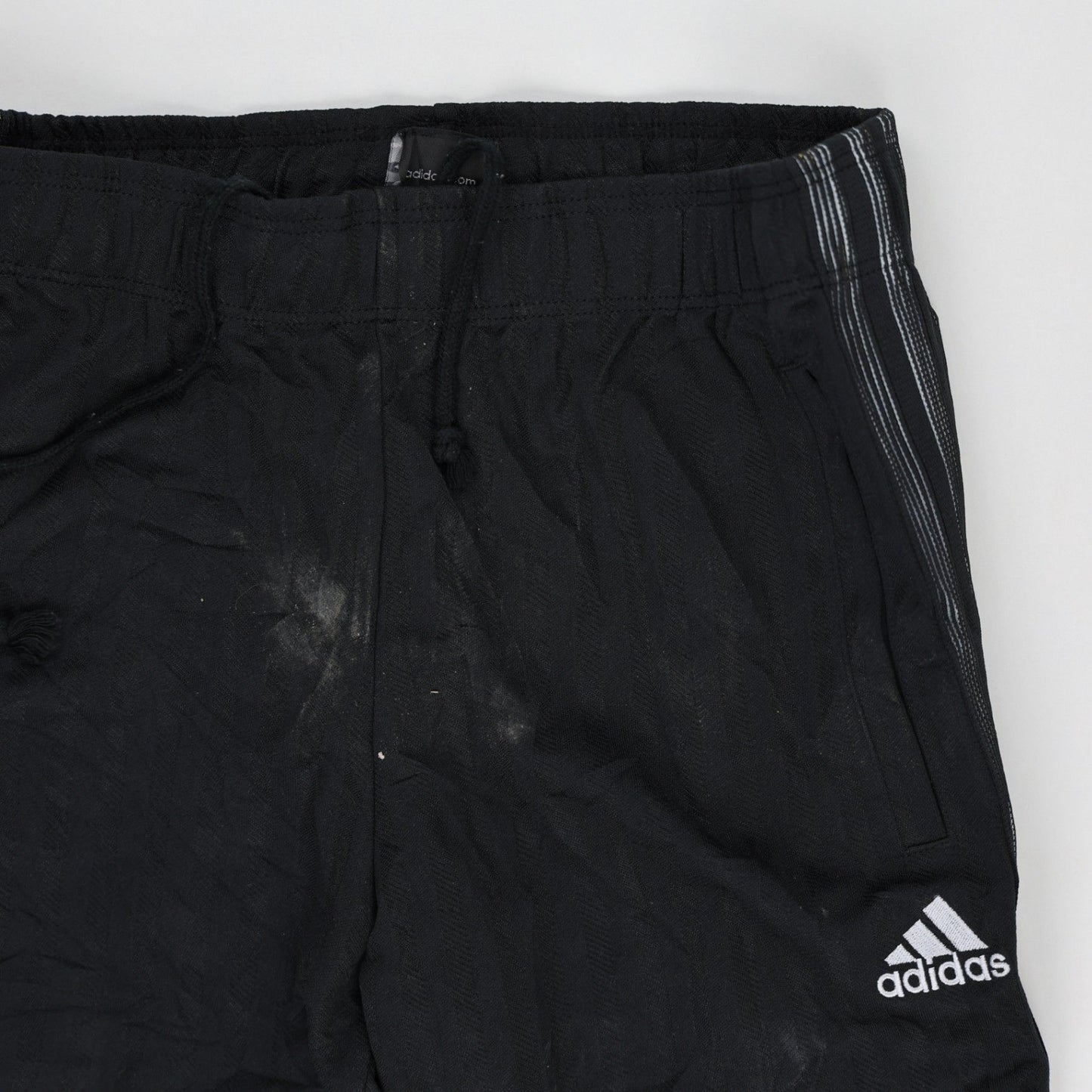 adidas Black Track Trousers Men's Size Medium 76 cm Inseam 42 cm Waist Polyester Used Good