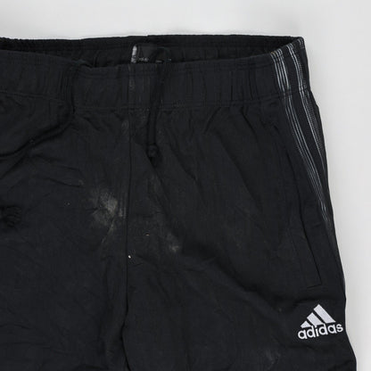 adidas Black Track Trousers Men's Size Medium 76 cm Inseam 42 cm Waist Polyester Used Good