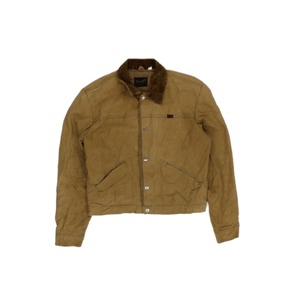 Wrangler Vintage Sherpa Lined Jacket Tan Medium Cotton Polyester Western Workwear