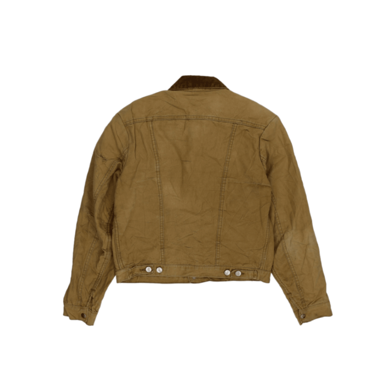 Wrangler Vintage Sherpa Lined Jacket Tan Medium Cotton Polyester Western Workwear