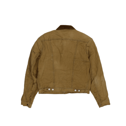 Wrangler Vintage Sherpa Lined Jacket Tan Medium Cotton Polyester Western Workwear