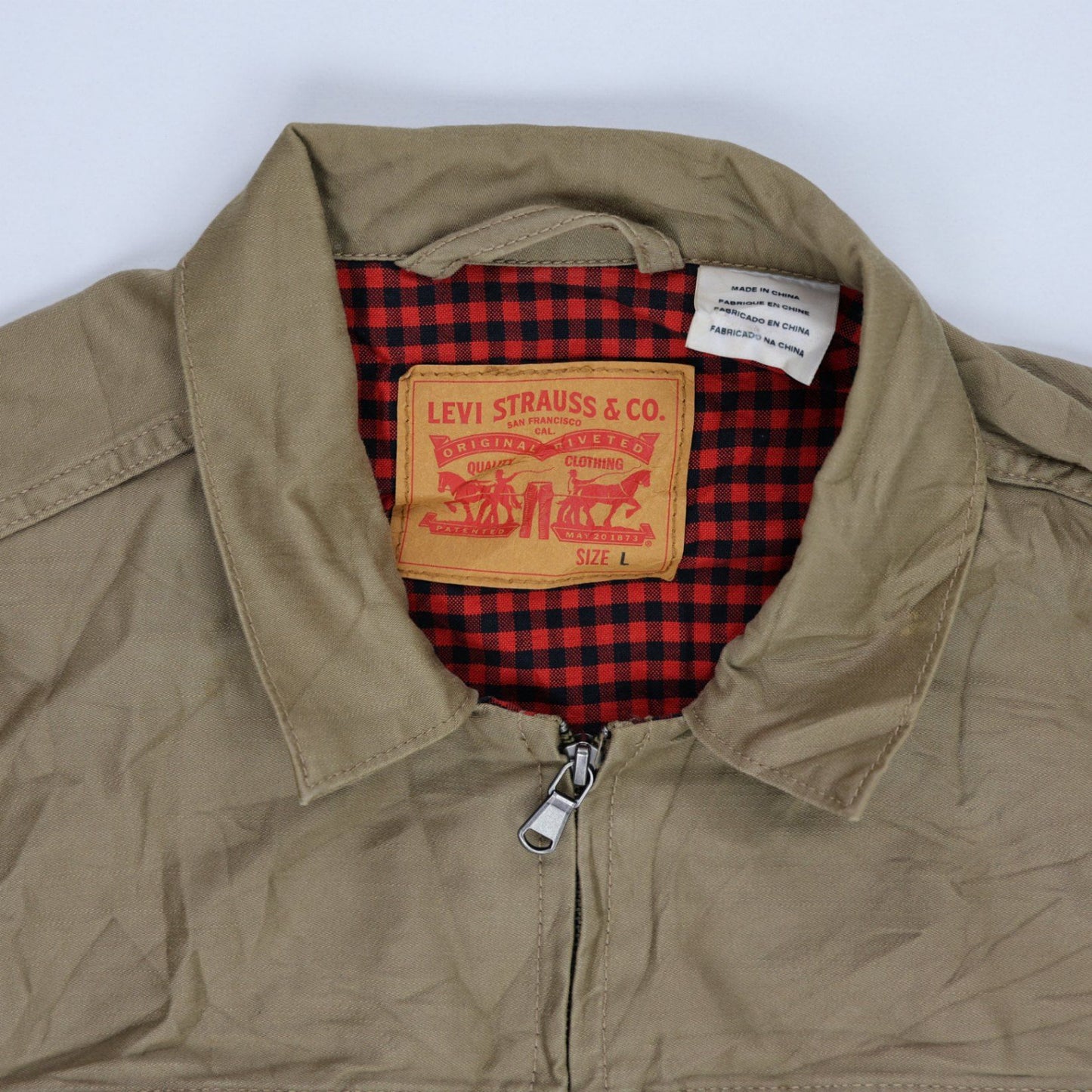 Levi Strauss & Co. Men's Khaki Workwear Jacket Large Cotton Collared
