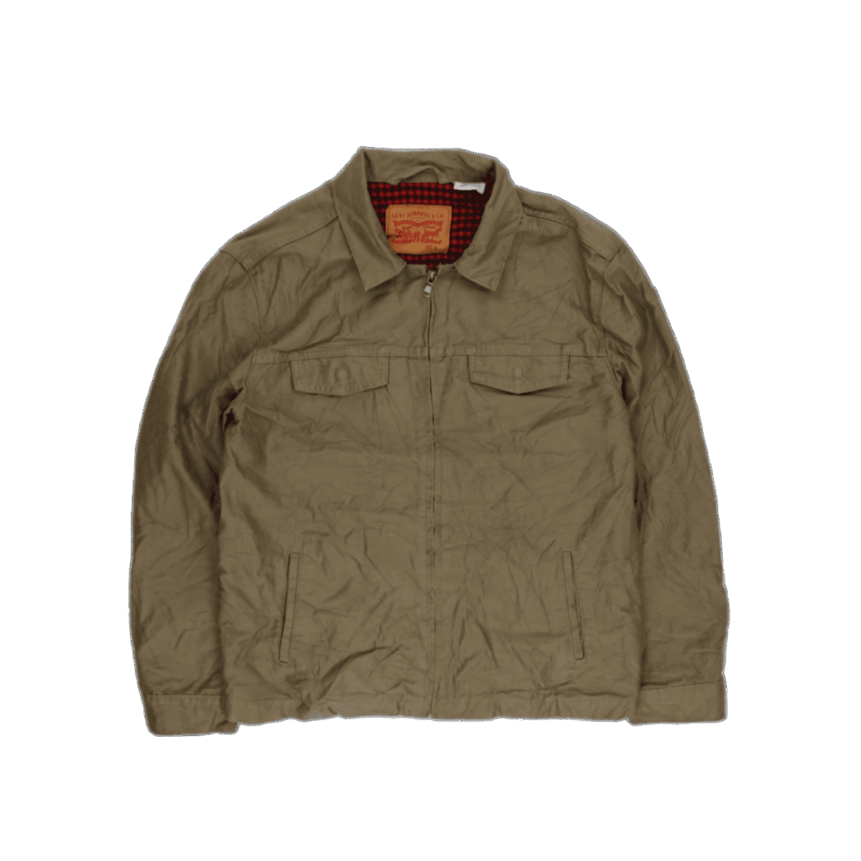 Levi Strauss & Co. Men's Khaki Workwear Jacket Large Cotton Collared