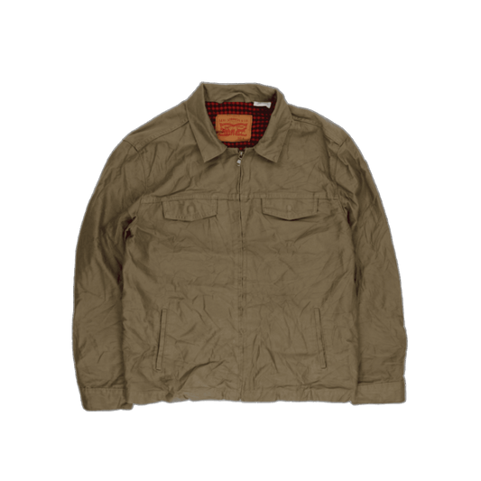 Levi Strauss & Co. Men's Khaki Workwear Jacket Large Cotton Collared